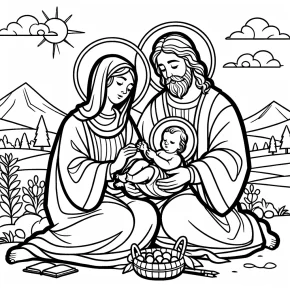 coloring pages of the holy family