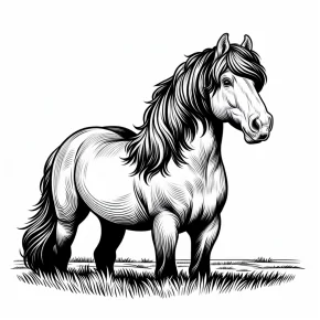 horse coloring pages realistic