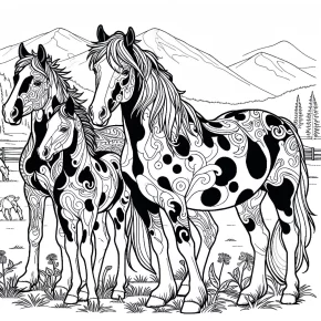 coloring pages of paint horses