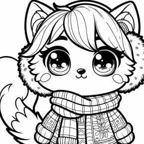 hello kitty winter coloring pages