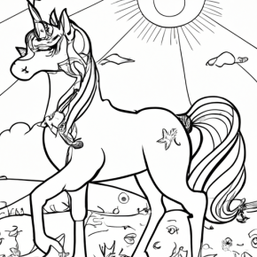 hard beautiful unicorn coloring page