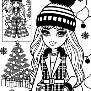 free printable barbie christmas coloring pages