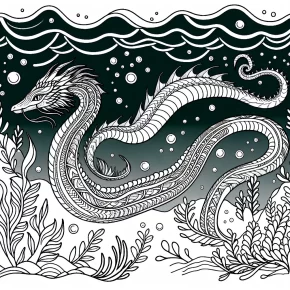 a sea serpent in deep waters.