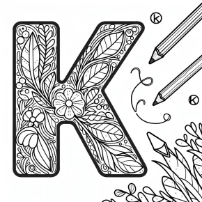 coloring pages of the letter k