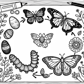 butterfly cycle coloring pages