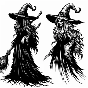 scary witch coloring pages