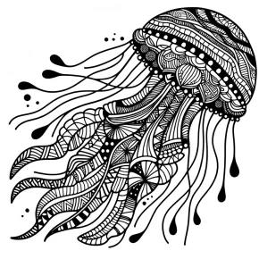 a zentangle inspired jellyfish.