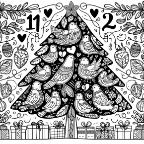 printable coloring book 12 days of christmas coloring pages