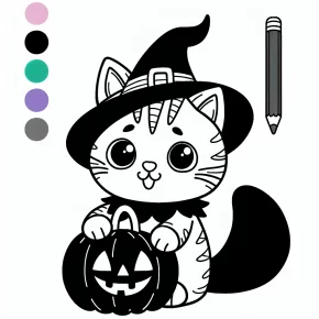 halloween cat coloring pages for adults