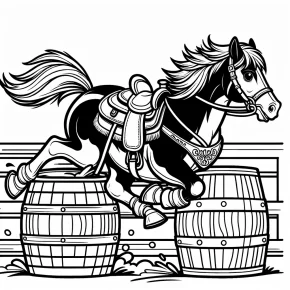 barrel racing horse coloring pages