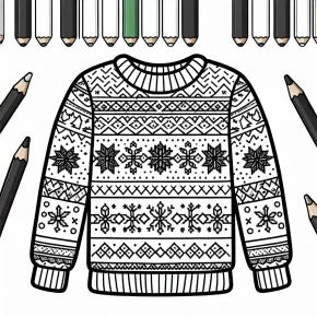 christmas sweater coloring pages