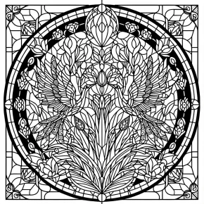 stained glass coloring pages for adults