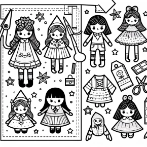 paper dolls coloring pages