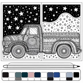 a car with a starry night design.