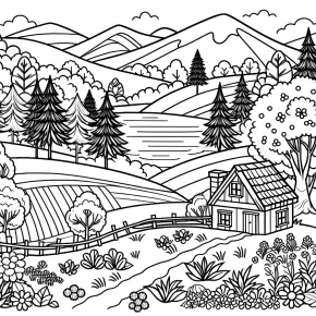 landscape coloring pages