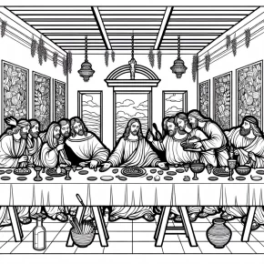 last supper coloring pages