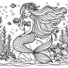 little mermaid coloring page