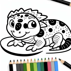 lizard coloring page