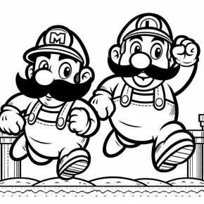 mario and luigi color pages