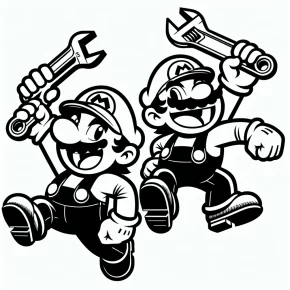 mario brothers coloring pages