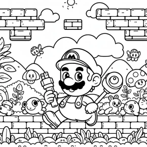 mario color pages