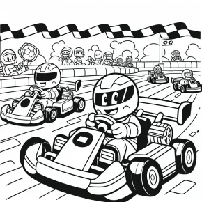 mario kart color pages