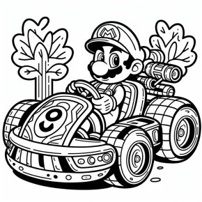 mario kart coloring pages free