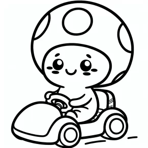 mario kart coloring pages toad