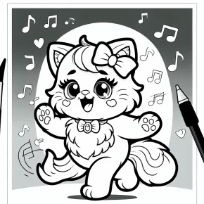 melody hello kitty coloring pages