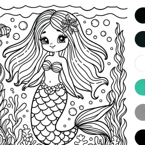 mermaid coloring page