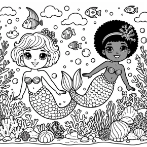 mermaids coloring pages