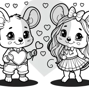 mickey and minnie valentines day coloring pages