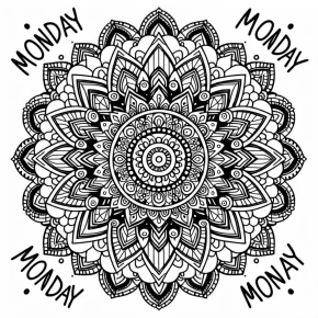 monday mandala coloring pages