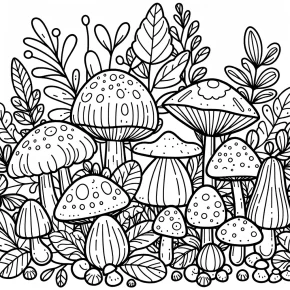 mushrooms coloring pages