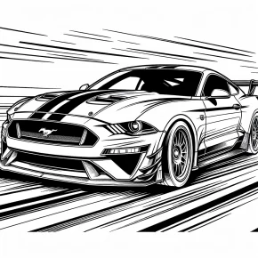 mustang race car coloring pages