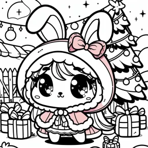 my melody christmas coloring pages