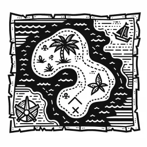 pirate map coloring pages