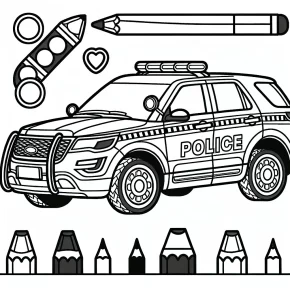 police car coloring page