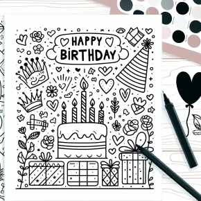 printable happy birthday coloring pages