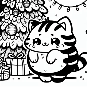 pusheen coloring pages christmas