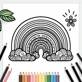 rainbow coloring page