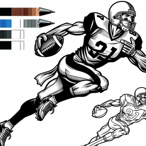 realistic wide receiver football player coloring pages