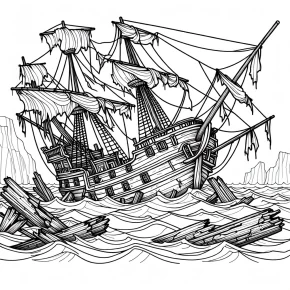 shipwrecked coloring pages