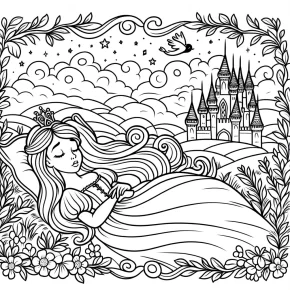 sleeping beauty coloring pages