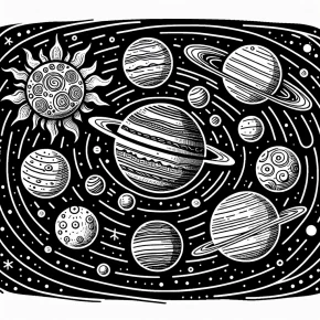 solar system coloring page