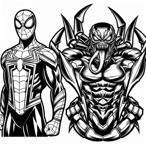 spiderman and venom coloring pages