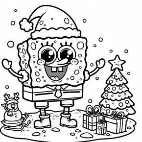 spongebob squarepants christmas coloring pages