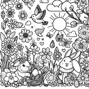 spring time coloring pages