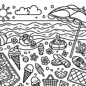 summer fun coloring pages