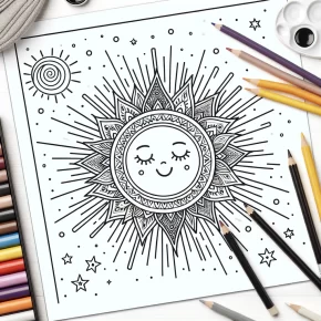 sun coloring page